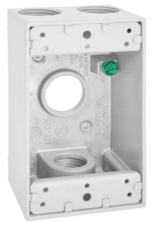 Sigma Engineered Solutions New Work 18.3 cu in Rectangle Die-Cast Metal 1 gang Weatherproof Box Whit