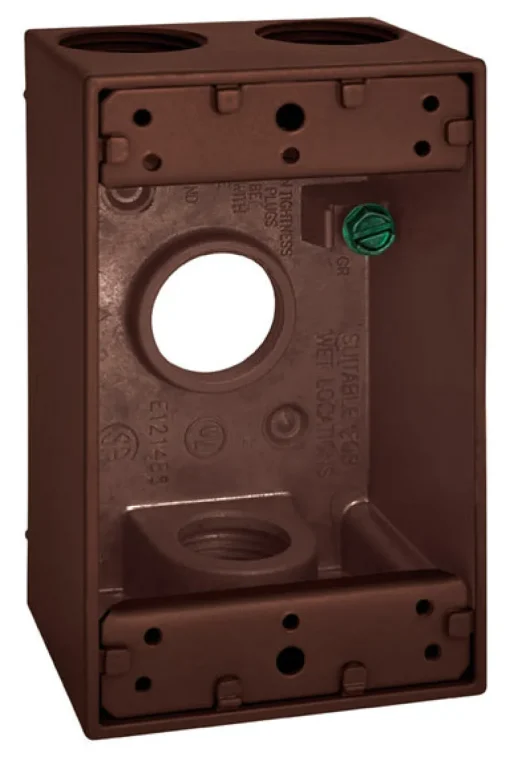 Sigma Engineered Solutions New Work 18 cu in Rectangle Die-Cast Metal 1 gang Weatherproof Box Bronze