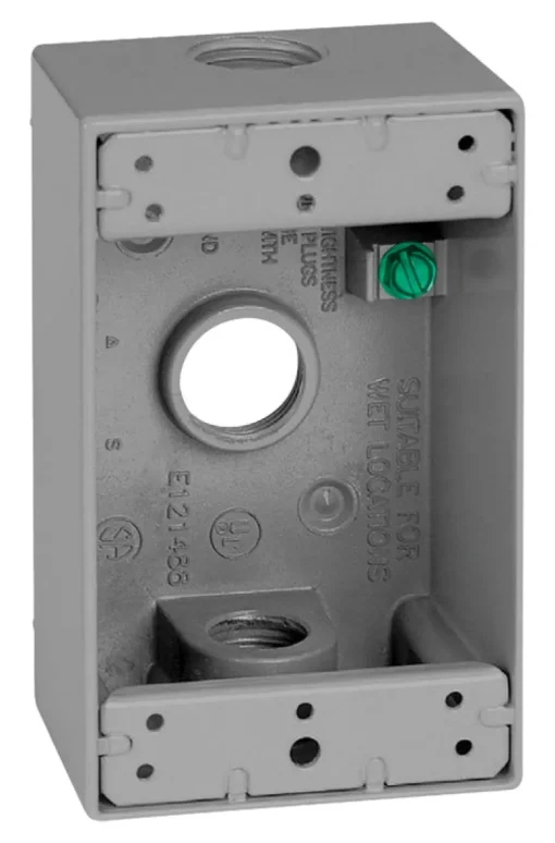 Sigma Engineered Solutions New Work 18.3 cu in Rectangle Die-Cast Metal Weatherproof Box Gray