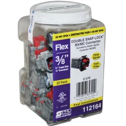 Sigma Engineered Solutions ProConnex 3/8 in. D Die-Cast Zinc Flex Connector For AC, MC and FMC/RWFMC