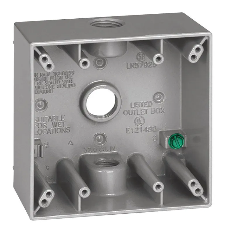 Sigma Engineered Solutions New Work 31 cu in Square Metallic 2 gang Weatherproof Box Gray