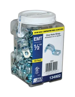 Sigma Engineered Solutions ProConnex 1/2 in. D Zinc-Plated Steel 1 Hole Strap 100 pk