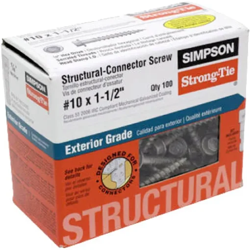 Simpson Strong-Tie Strong-Drive No. 10 Sizes X 1-1/2 in. L Star Hex Head Serrated Structural Screws