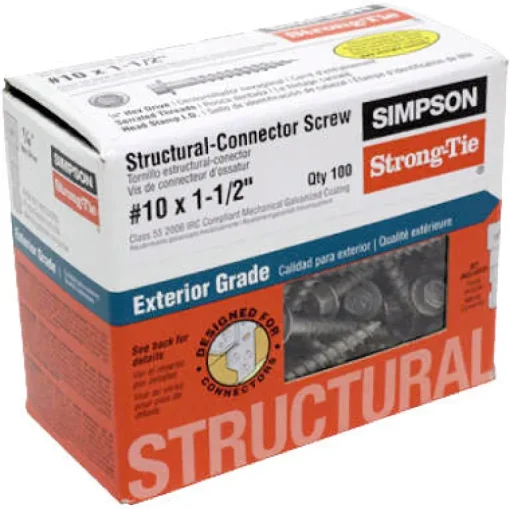 Simpson Strong-Tie Strong-Drive No. 10 Sizes X 1-1/2 in. L Star Hex Head Serrated Structural Screws