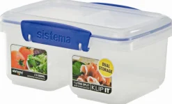 Sistema 1620zs 31 Oz Clear Rectangular Klip It Split Food Container