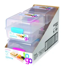 Sistema 21731Zs 48 Oz Klip ItÂ® Lunch Cube To Go Food Container (Pack of 4)