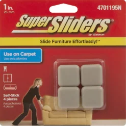 SLIDERS PLST TAN 1"W 4PK
