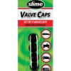 Slime Plastic Tire Valve Caps Black