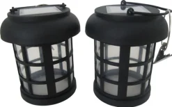 Smart Solar 3782wrm2 4.5" Black Umbrella Hanging Solar Lanterns 2 Count