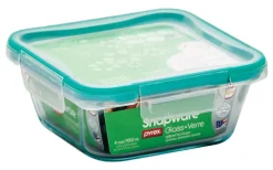 Snapware Clear/Green Lock Top Container 4-Cups Capacity (Pack of 4 )
