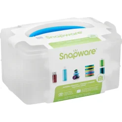 Snapware Transparent Plastic Blue 2-Layer Stackable Storage Box 5.25 H x 9 W x 6 D in.