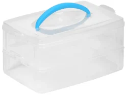 Snapware Transparent Plastic Blue 2-Layer Stackable Storage Box 5.25 H x 9 W x 6 D in.