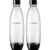 SodaStream Black 1 L Carbonator Bottle 2 pk