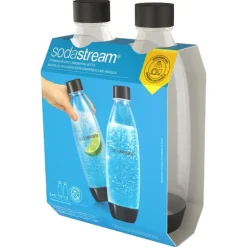 SodaStream Black 1 L Carbonator Bottle 2 pk