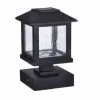 Solar LED Post Lights, Black Plastic, 2-Pk.