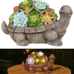 SOLAR TURTLE W/FLOWER