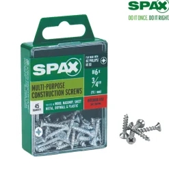 SPAX No. 6 x 3/4 in. L Phillips/Square Flat Head Zinc-Plated Steel Multi-Purpose Screw 45 each