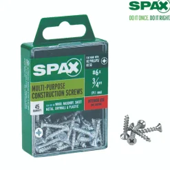SPAX No. 6 x 3/4 in. L Phillips/Square Flat Head Zinc-Plated Steel Multi-Purpose Screw 45 each