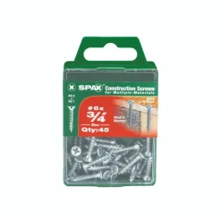 SPAX No. 6 x 3/4 in. L Phillips/Square Flat Head Zinc-Plated Steel Multi-Purpose Screw 45 each