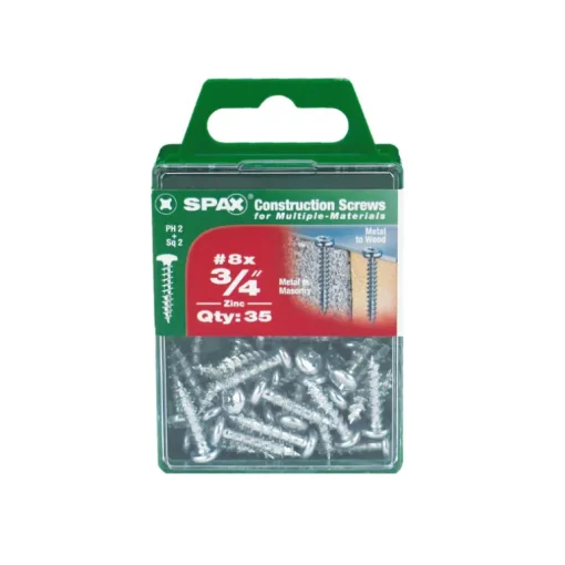 SPAX No. 8 x 3/4 in. L Phillips/Square Zinc-Plated Multi-Purpose Screws 35 pk