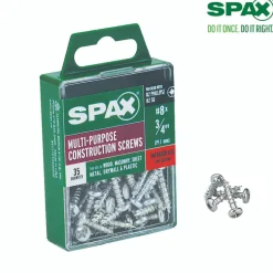 SPAX No. 8 x 3/4 in. L Phillips/Square Zinc-Plated Multi-Purpose Screws 35 pk