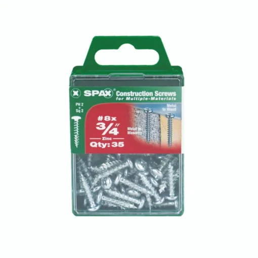 SPAX No. 8 x 3/4 in. L Phillips/Square Zinc-Plated Multi-Purpose Screws 35 pk