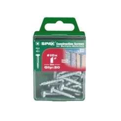 SPAX No. 10 x 1 in. L Phillips/Square Zinc-Plated Multi-Purpose Screws 20 pk