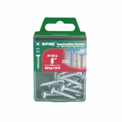 SPAX No. 10 x 1 in. L Phillips/Square Zinc-Plated Multi-Purpose Screws 20 pk