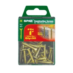 SPAX No. 8 x 1 in. L Phillips/Square Flat Head Yellow Zinc Steel Multi-Purpose Screw 30 each