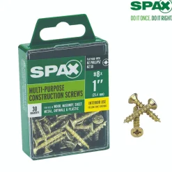 SPAX No. 8 x 1 in. L Phillips/Square Flat Head Yellow Zinc Steel Multi-Purpose Screw 30 each