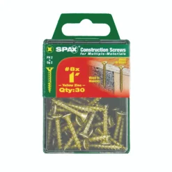 SPAX No. 8 x 1 in. L Phillips/Square Flat Head Yellow Zinc Steel Multi-Purpose Screw 30 each