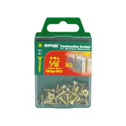 SPAX No. 6 x 1/2 in. L Phillips/Square Flat Head Yellow Zinc Steel Multi-Purpose Screw 50 each