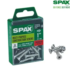 SPAX No. 10 x 1 in. L Phillips/Square Flat Head Zinc-Plated Steel Multi-Purpose Screw 20 each
