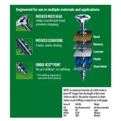 SPAX No. 10 x 1 in. L Phillips/Square Flat Head Zinc-Plated Steel Multi-Purpose Screw 20 each