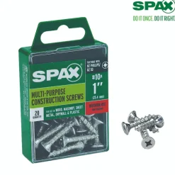 SPAX No. 10 x 1 in. L Phillips/Square Flat Head Zinc-Plated Steel Multi-Purpose Screw 20 each