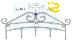 Spectrum 9-1/4 in. L Silver Steel Small Scroll Key Rack 1 pk