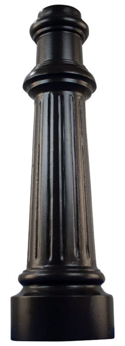 SpinDigger Cast Aluminum Black Mailbox Post Base 6 in. W