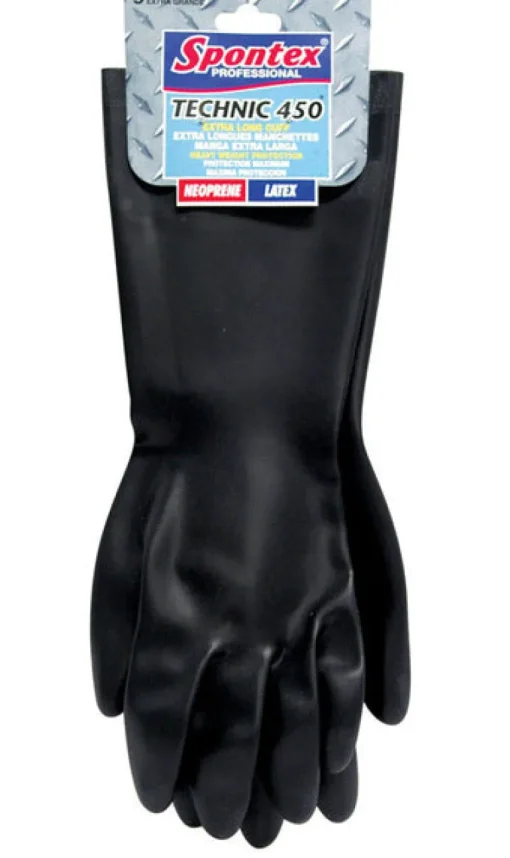 Spontex Technic 450 Latex/Neoprene Cleaning Gloves M Black 1 pk