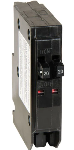 Square D 20/20 amps Tandem Single Pole Circuit Breaker