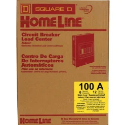 Square D HomeLine 100 amps 120/240 V 6 space 12 circuits Flush Mount Main Lug Load Center