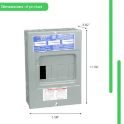 Square D HomeLine 100 amps 120/240 V 6 space 12 circuits Surface Mount Main Lug Load Center