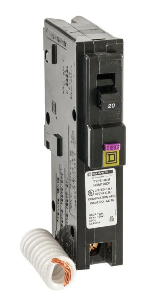 Square D HomeLine 20 amps Dual Function Single Pole Circuit Breaker