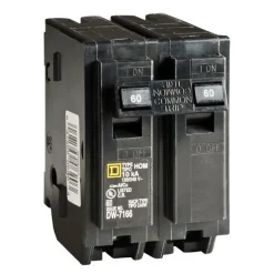 Square D HomeLine 60 amps Plug In 2-Pole Circuit Breaker