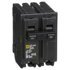 Square D HomeLine 60 amps Plug In 2-Pole Circuit Breaker
