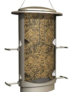 Squirrel-Proof Bird Feeder, Satin Nickel Finish, 4.2-Lb. Capacity