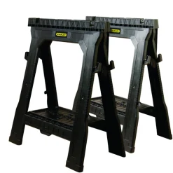 Stanley 33 in. H X 27 in. W X 4 in. D Folding Sawhorse 1000 lb. cap. 2 pc