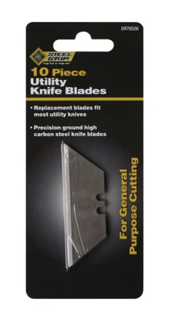 Steel Grip Carbon Steel Straight Edged Utility Blade 10 pc