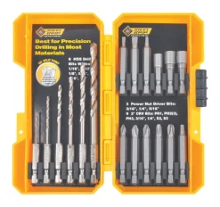Steel Grip High Speed Steel Drill and Driver Bit Set Hex Shank 18 pc