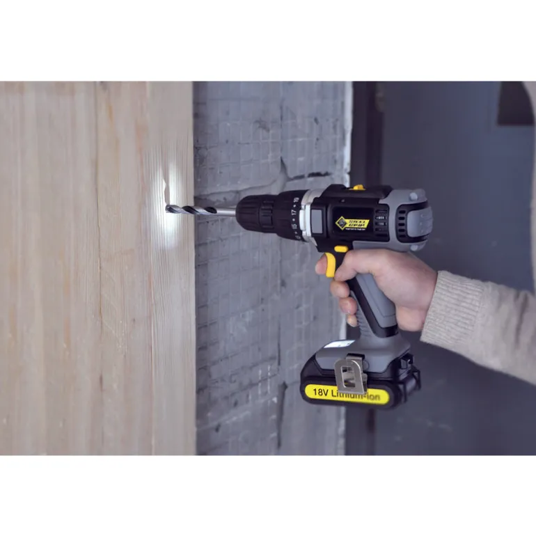 Steel Grip 18V 3/8 in. Cordless Drill Kit (Battery & Charger)