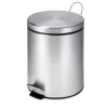 Step Trash Can, Stainless Steel, Round, 1.3-Gal.